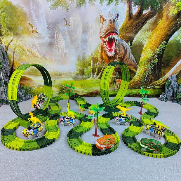 Electric Dinosaur Car Track Set