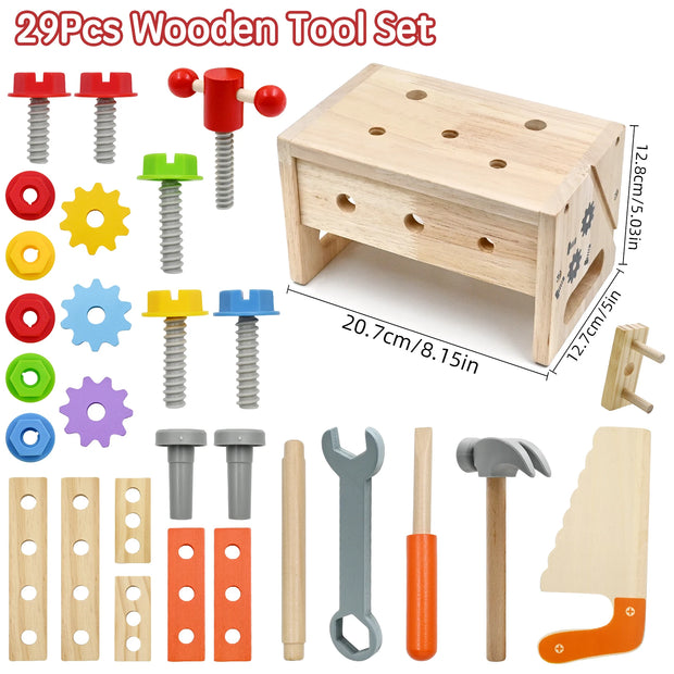 Wooden Tool Set for Kids