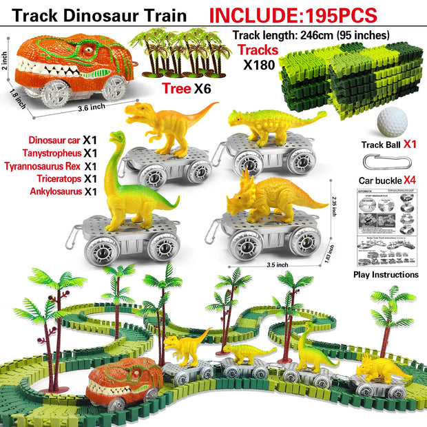 Electric Dinosaur Car Track Set