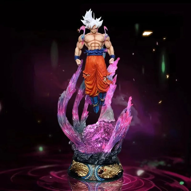 25cm Dragon Ball Son Goku Ultra Instinct Figure – LED Light-Up Collectible Statue