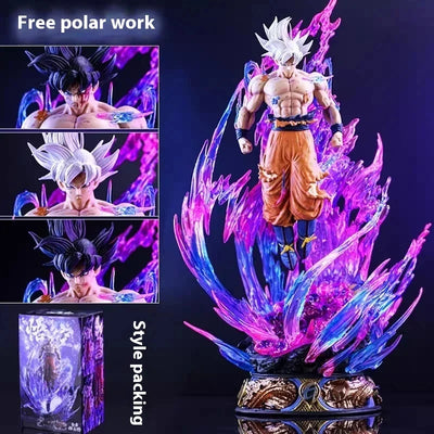 25cm Dragon Ball Son Goku Ultra Instinct Figure – LED Light-Up Collectible Statue