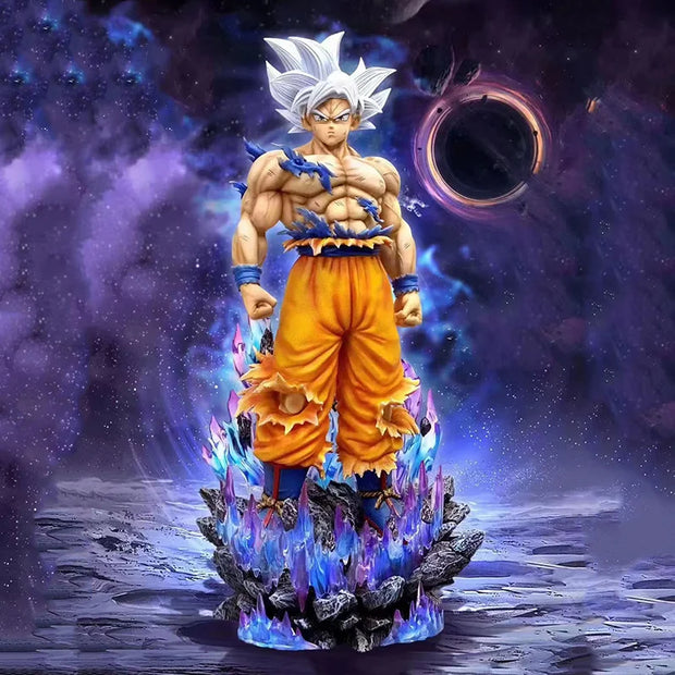 25cm Dragon Ball Son Goku Ultra Instinct Figure – LED Light-Up Collectible Statue