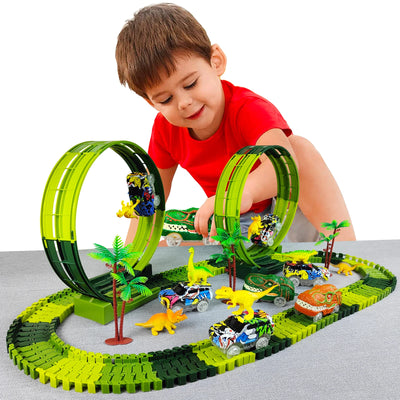 Electric Dinosaur Car Track Set